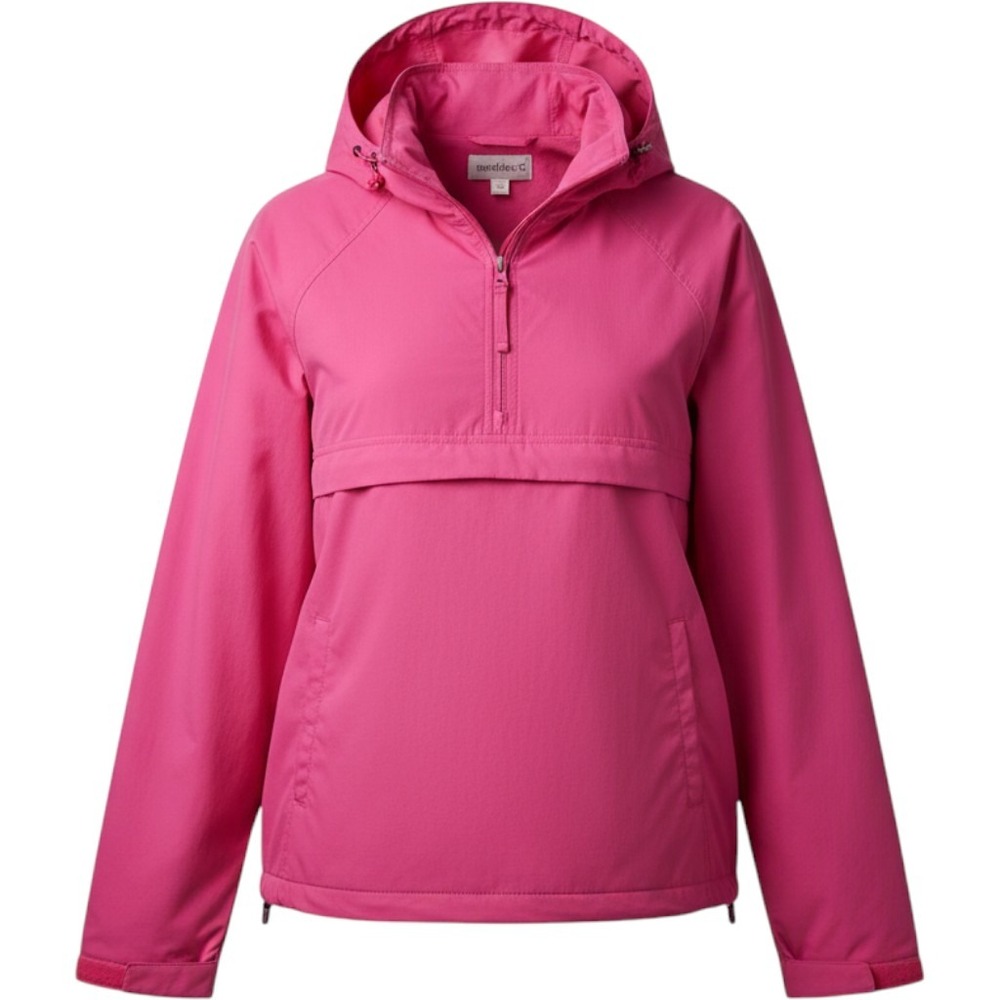 Danskin Hooded Half Zip Active Windbreaker Jacket Pink XL